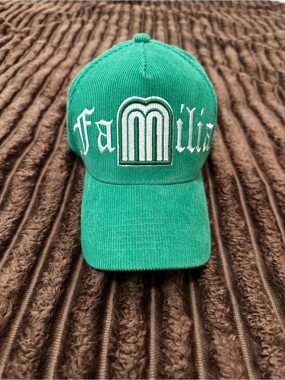 Green Corduroy Mexico Patch Baseball Cap